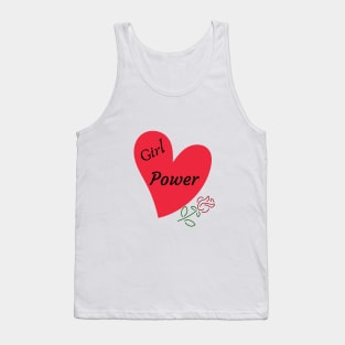 Girl Power Heart Rose design Tank Top